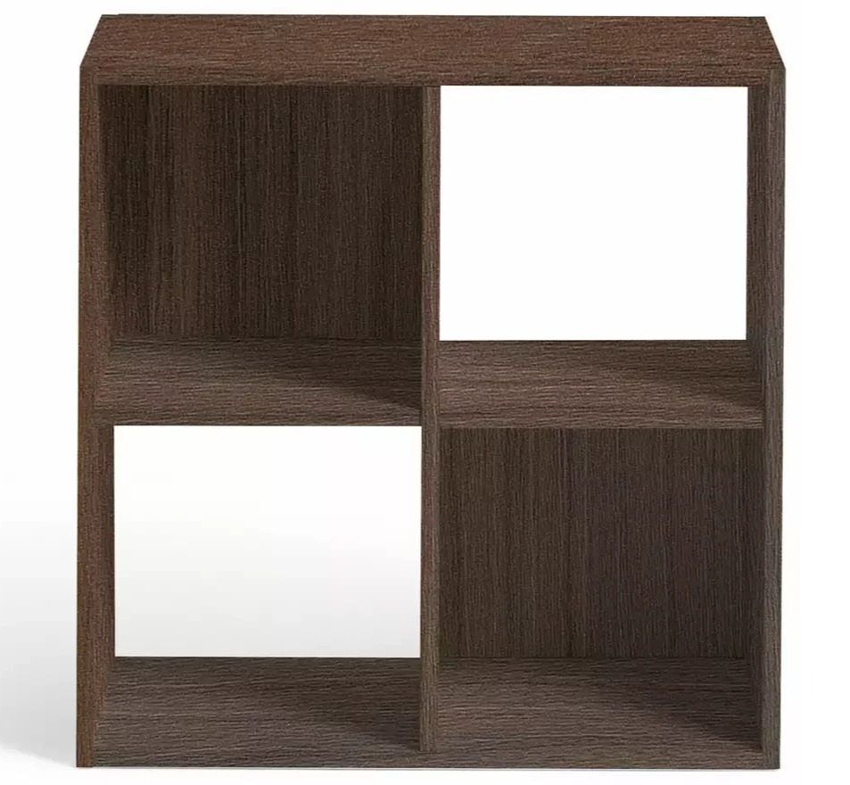 Home Squares 4 Cube Storage Unit Walnut | Cube Shelving Storage Bookcase Furnitu