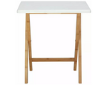 Habitat Drew Folding Bamboo 2 Seater Table - White | Outdoor Indoor Dining Table