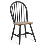 Habitat Burford Pair of Solid Wood Dining Chairs - Dark Grey | Kitchen Dining