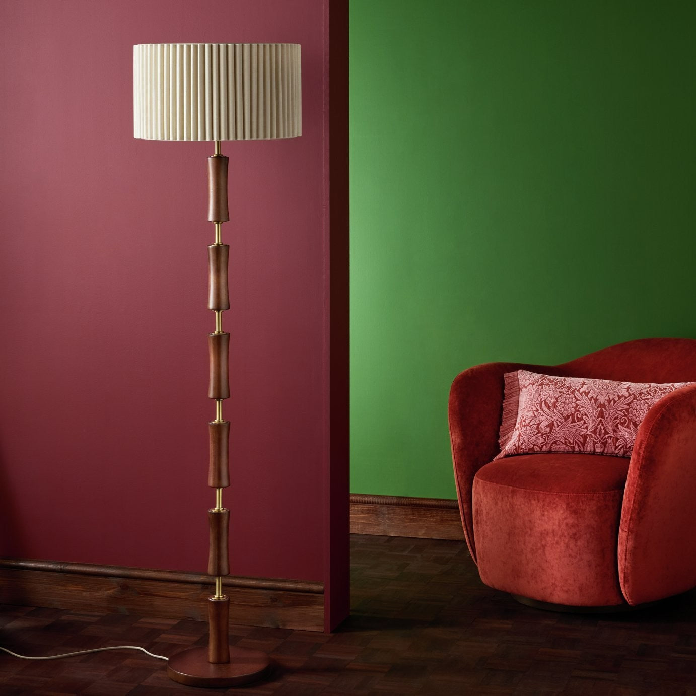 x Morris & Co. Cane Floor Lamp | Elegant Home Lighting