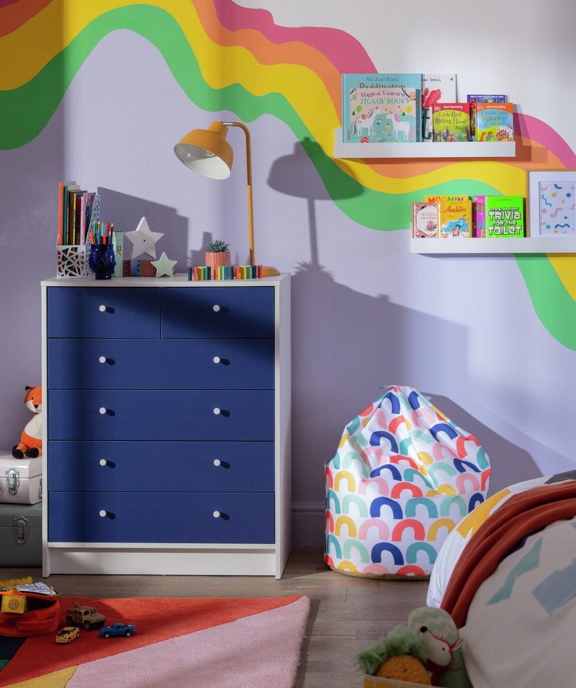 Kids Malibu 4+2 Chest of Drawers - Blue & White