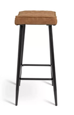 Kysen Faux Leather Counter Bar Stool Tan | Kitchen Breakfast Bar Chair Furniture
