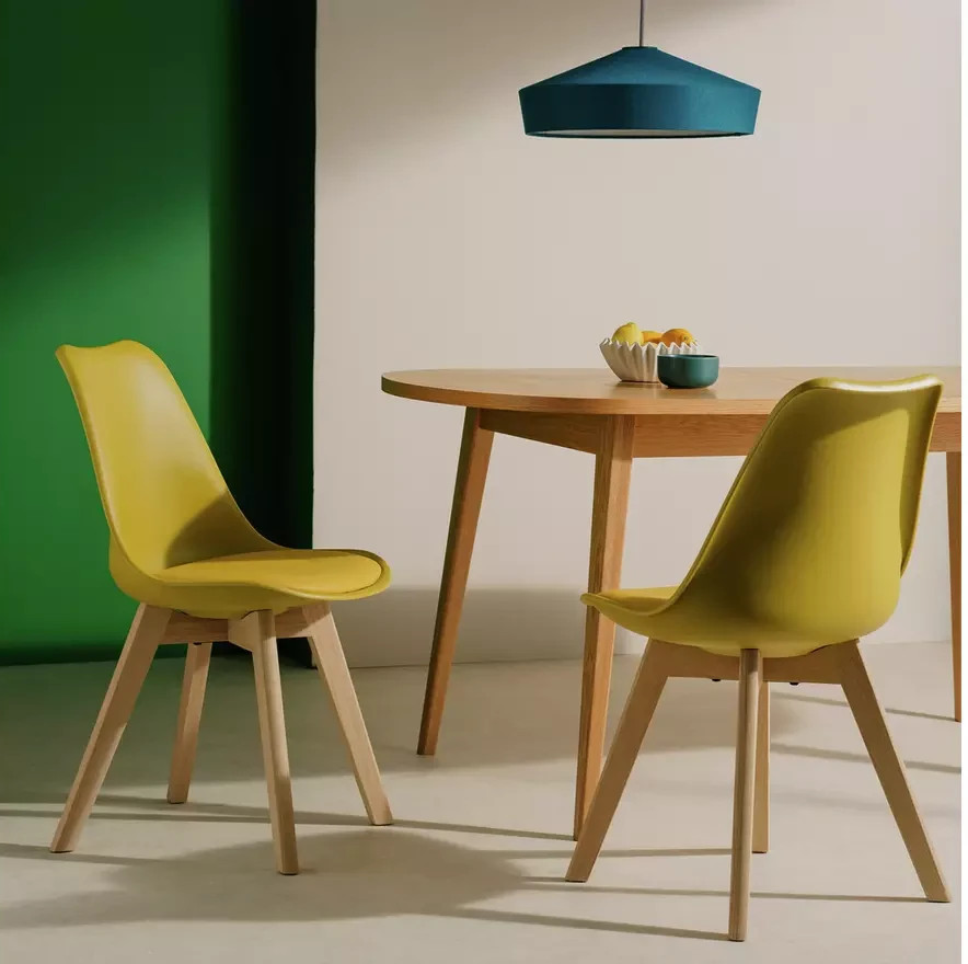 Jerry Pair of Dining Chair - Yellow | Modern Mealtime Seating