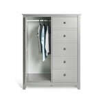 Brooklyn 1 Door 5 Drawer Short Wardrobe - White | Elegant Home Storage