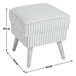 Callie Fabric Footstool Natural Stripe Modern Design Multi Functional