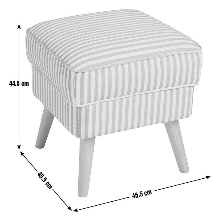 Callie Fabric Footstool Natural Stripe Modern Design Multi Functional