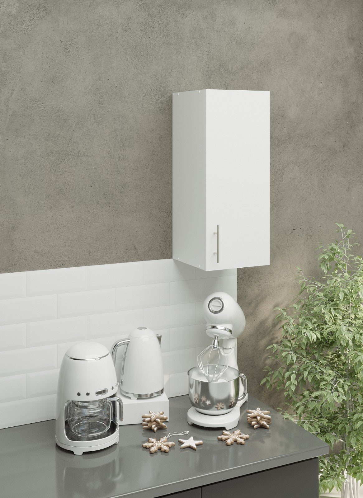 JD Greta Kitchen Wall Unit 300mm Kitchen Cabinet - White Matt (A-)