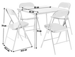 Quin Folding Black Dining Table & 4 Black Chairs