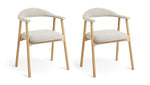 Lex Pair of Fabric Dining Chairs - Natural