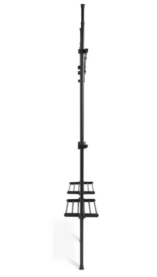 Double Adjustable Ceiling Clothes Rail Black | Hanging Garment Storage Rack