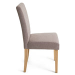 Pair of Midback Fabric Dining Chair - Brown | Upholstered Kitchen Furniture