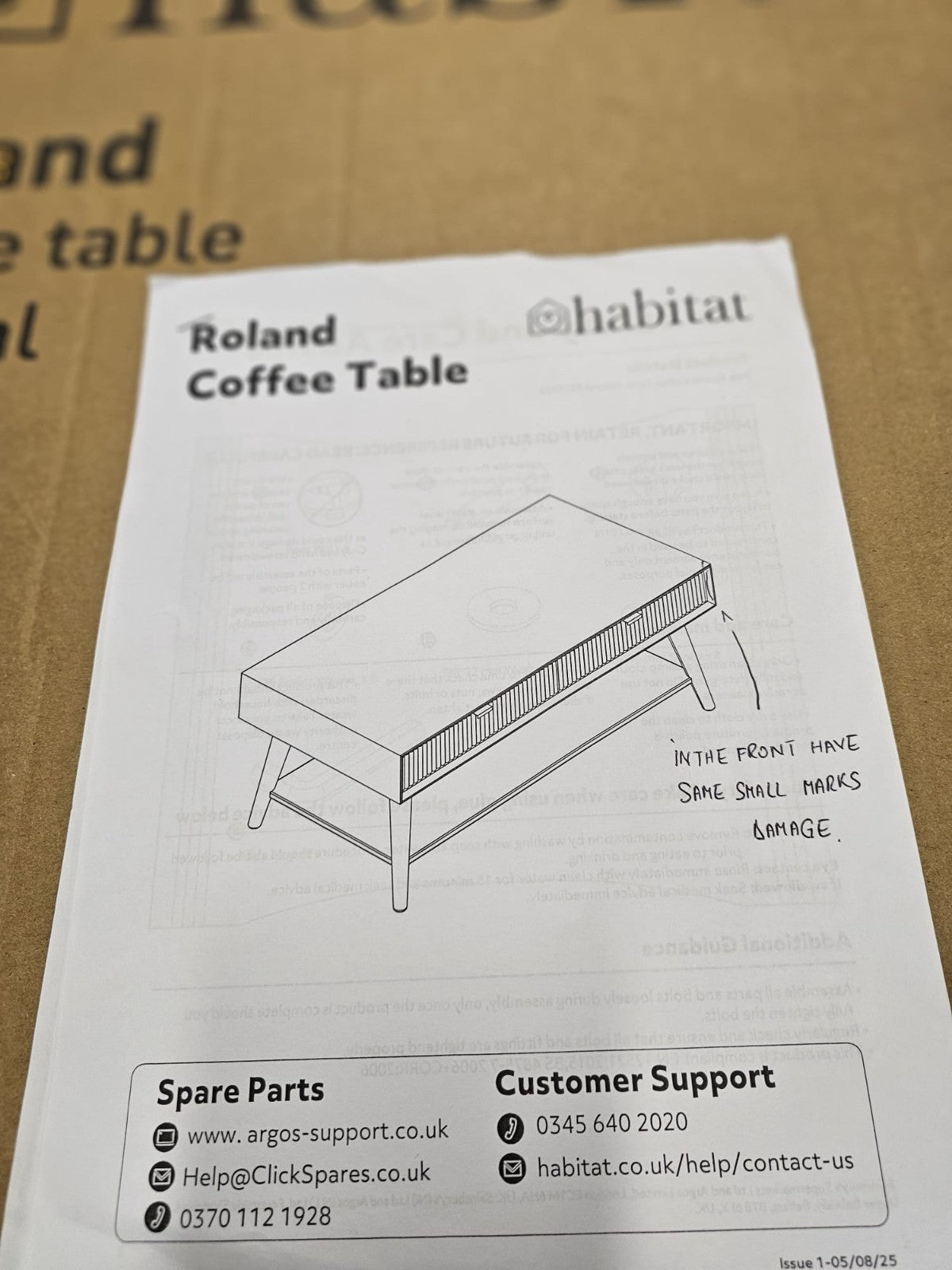 Roland Coffee Table - Cream (B GRADE)