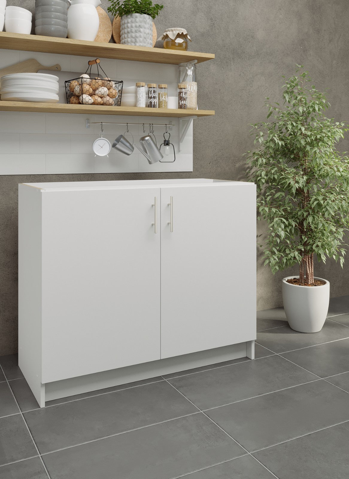 JD Greta Fixed Height Kitchen Base Unit 1000mm - White Matt A-