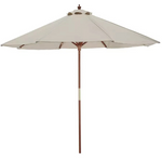 Home 2.7m Water Repellent Garden Parasol - Cream | Outdoor Patio Shade Umbrella