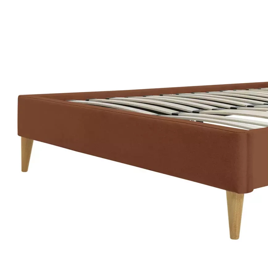 Mya Double Fabric Bed Frame Rust | Modern Bedroom Furniture Bedstead