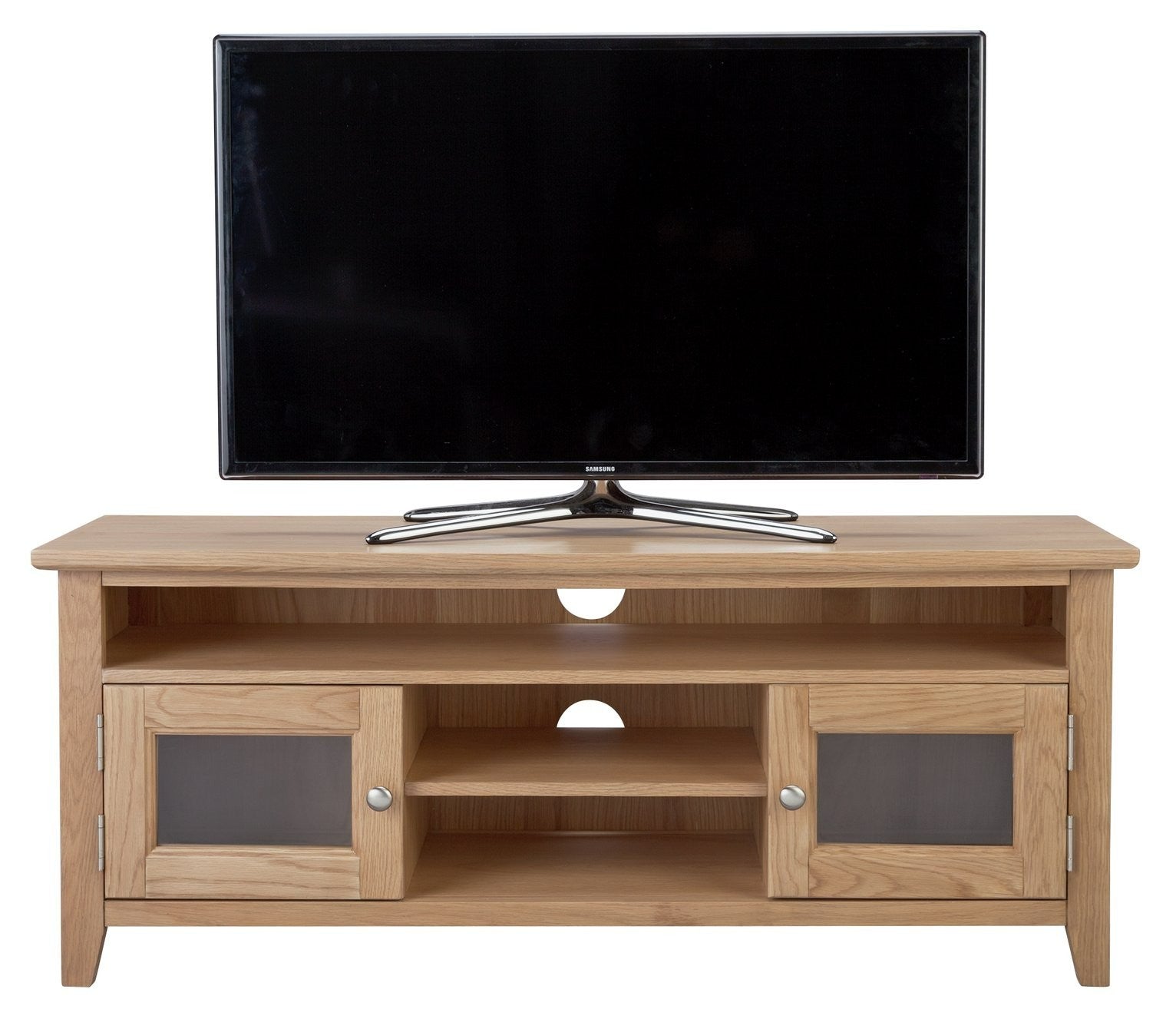 Home Islington 2 Door Oak TV Unit - Natural | Organized Media Space