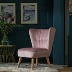 Alexis Velvet Cocktail Chair - Pink