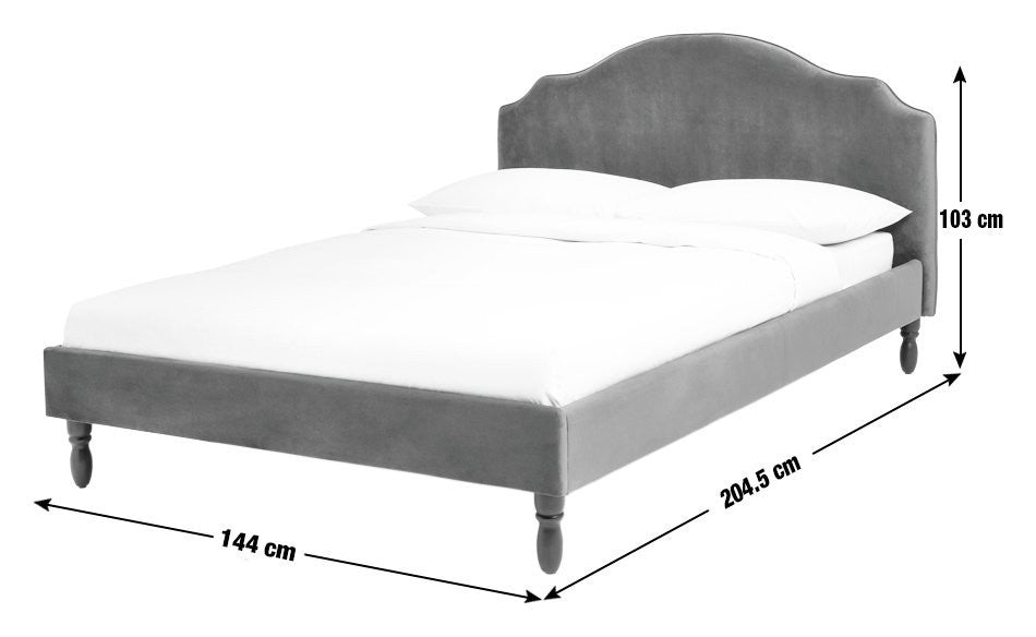 Sophia Double Velvet Bed Frame - Orange | Beautiful Vibrant Color Bedroom Style