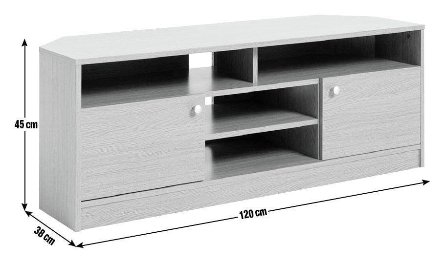 Home Corners 2 Door TV Unit - Natural | TV Stand with Storage