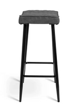 Kysen Faux Leather Counter Bar Stool Charcoal | Kitchen Breakfast Bar Chair Furn