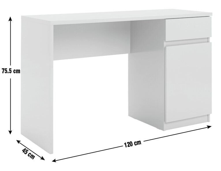 Habitat Jenson 1 Drawer Office Desk - Grey | Modern Computer Workstation Table