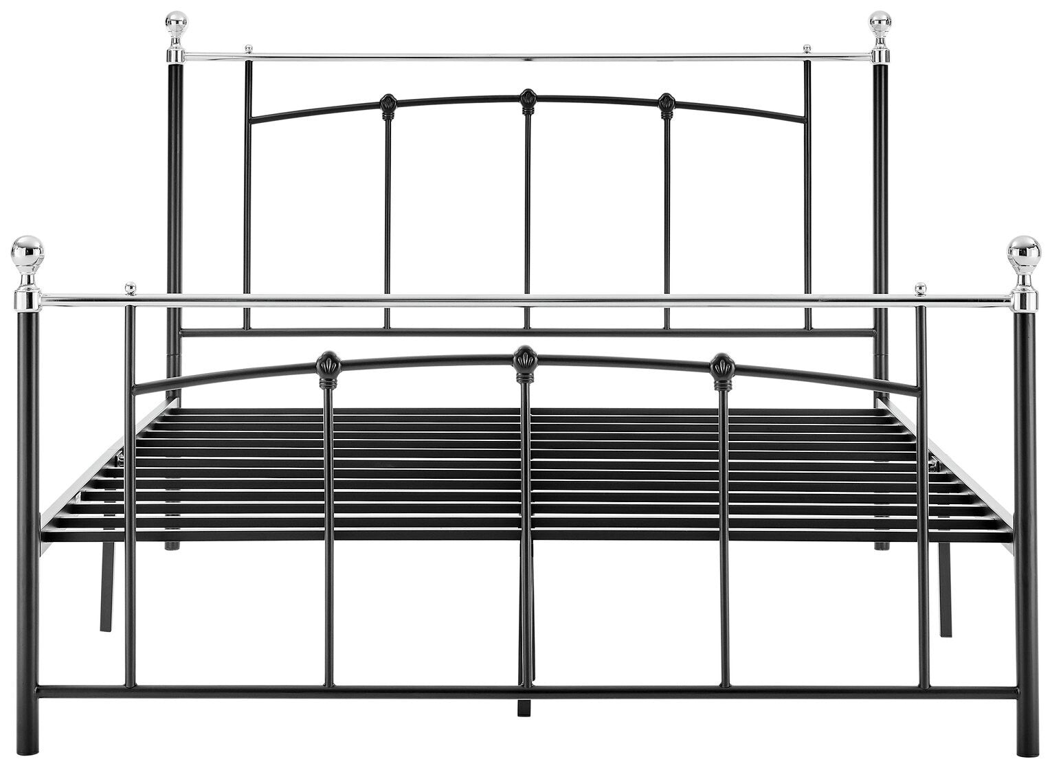 Yani Double Metal Bed Frame - Black - With Double 1000 Pocket Sprung Mattress