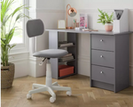 Home Fabric Office Chair Grey | Swivel Office Desk Chair Furniture