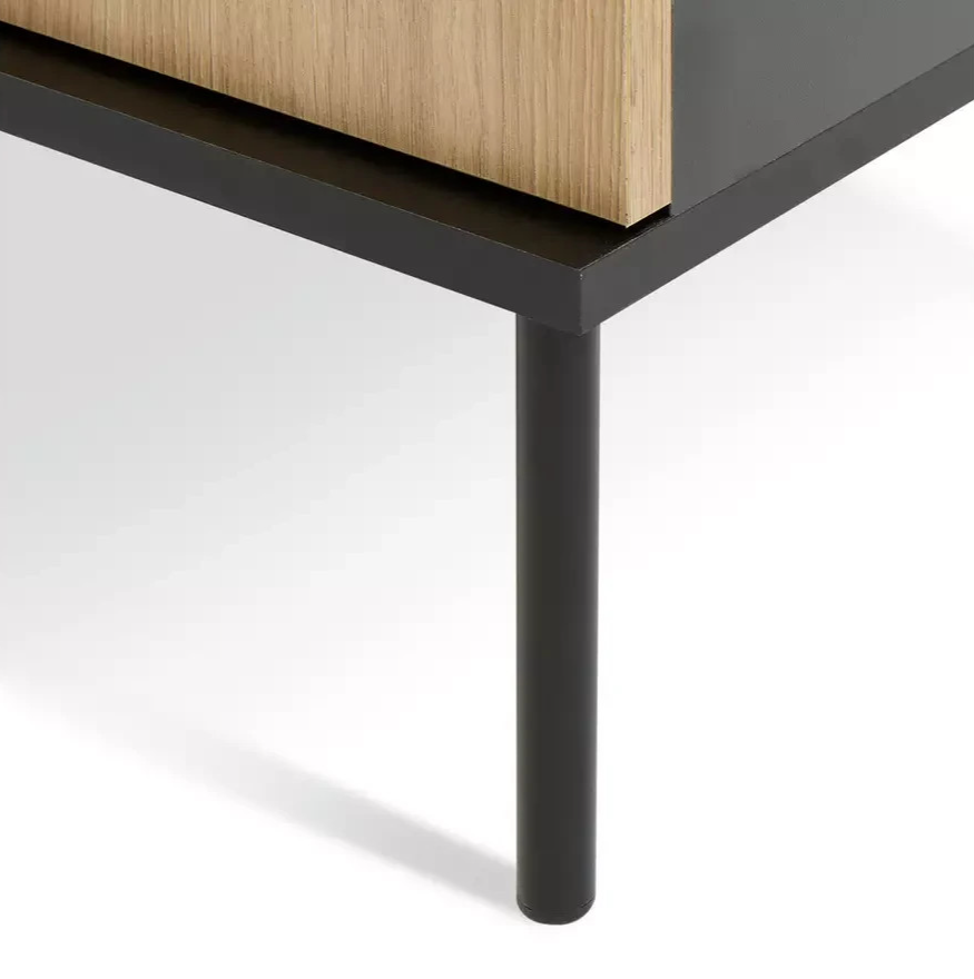 Home Rietta 1 Door 1 Drawer TV Unit Black | Living Room TV Stand Cabinet