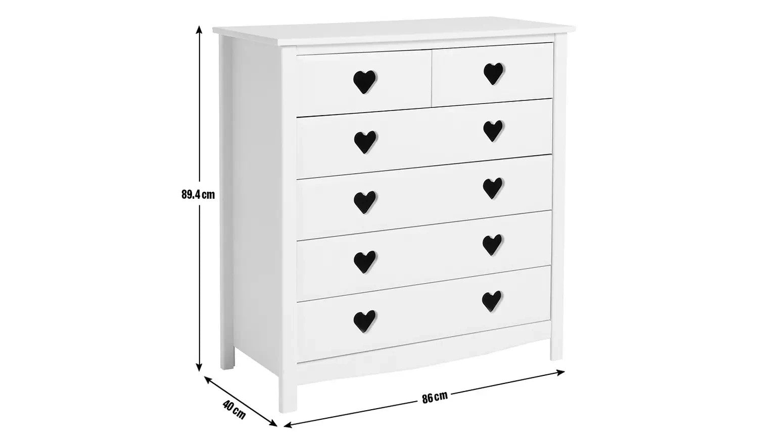 Home Kids Mia 6 Drawer Chest - Pink | kids bedroom storage