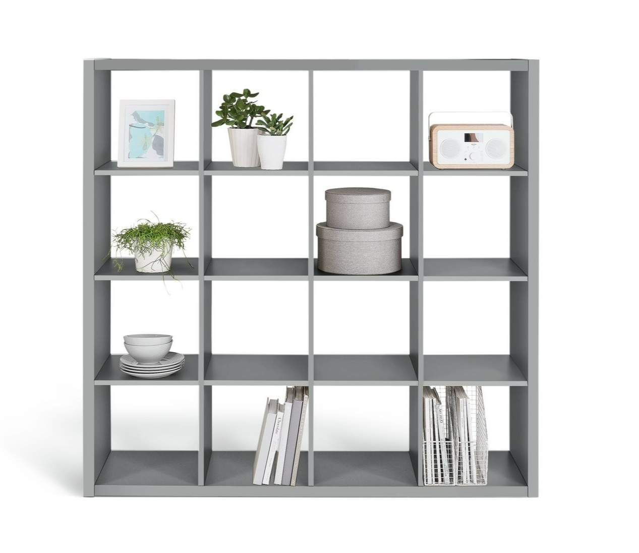 Squares Plus 16 Cube Storage Unit - Grey | Contemporary Home Display