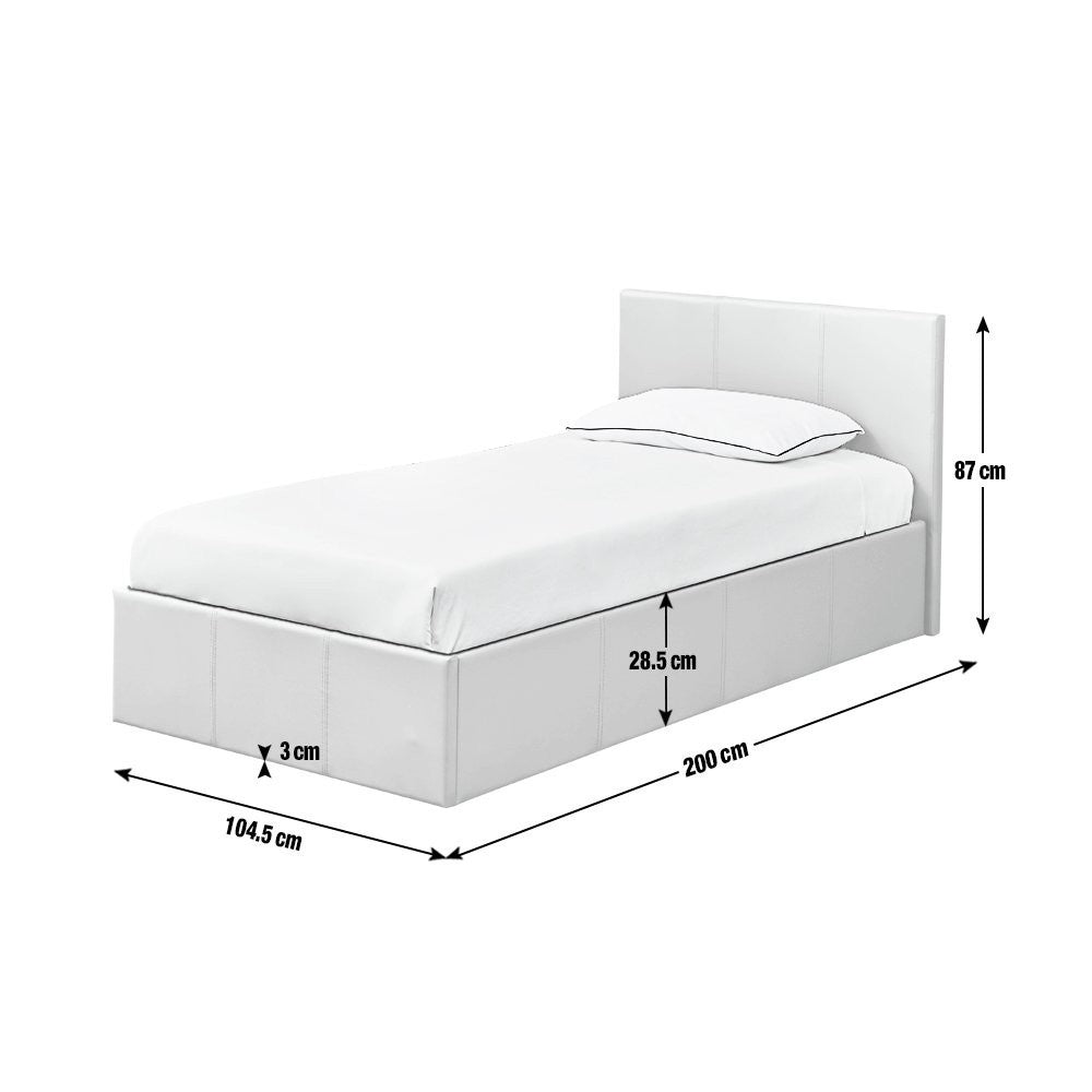 Lavendon Single End Open Ottoman Bed Frame -Black | single storage bed black