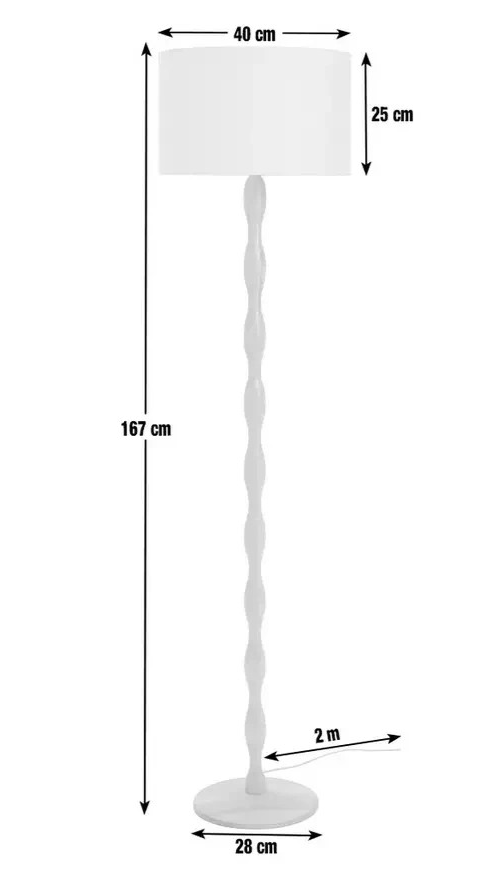 Bobbin Ash Wood Stick Floor Lamp - Natural