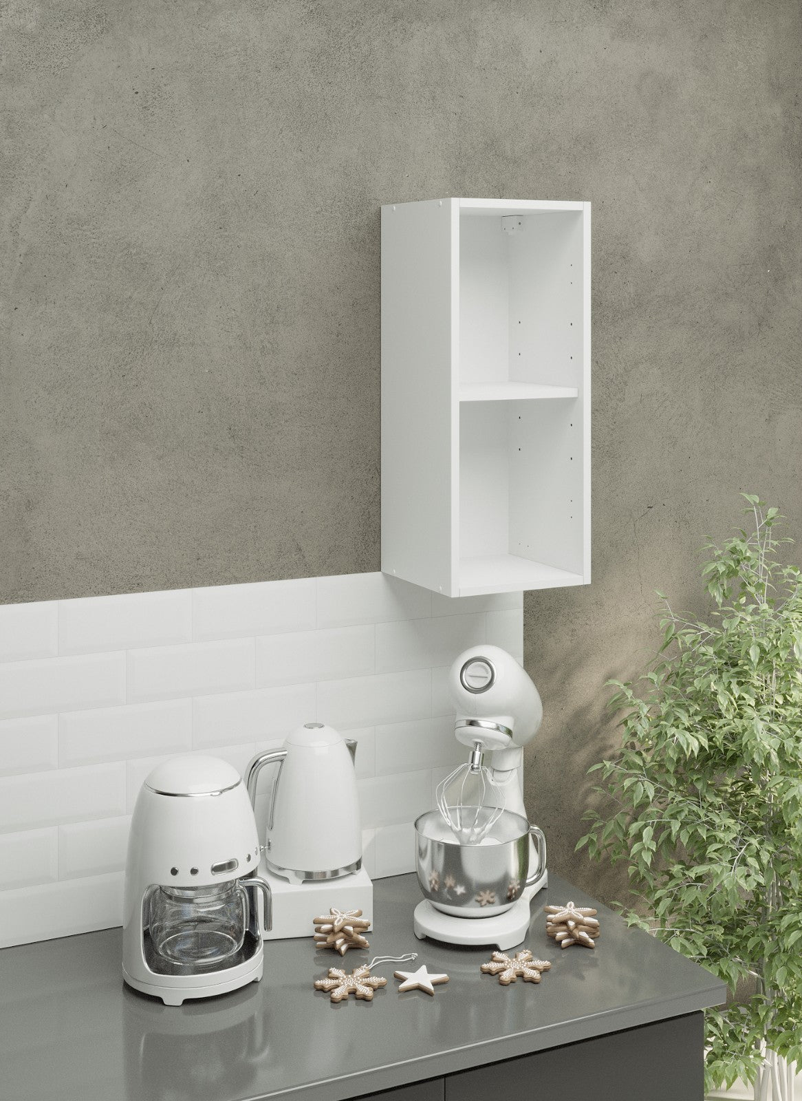 JD Greta Kitchen Wall Unit 300mm Kitchen Cabinet - White Matt (A-)