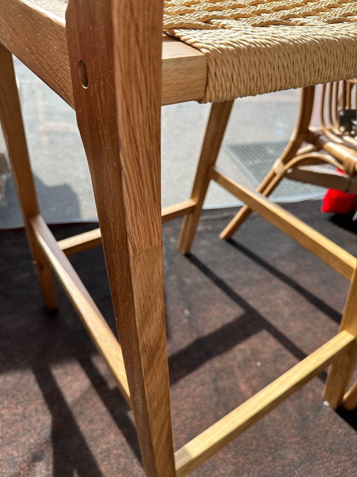 Habitat Faro Pair of Woven Oak Bar Stools - Natural ( S )
