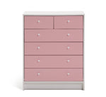 Home Kids Malibu 4+2 Chest of Drawers - Pink & White | bedroom storage for kids