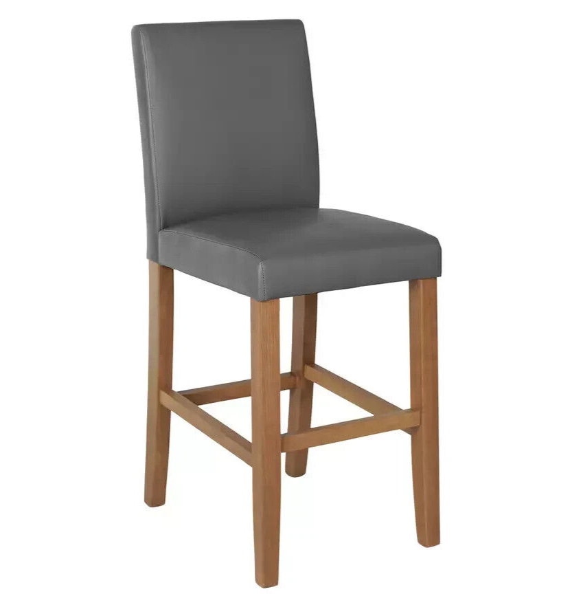 Winslow Faux Leather Bar Stool - Grey