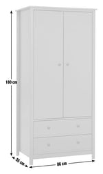 Brooklyn 2 Door 2 Drawer Wardrobe - Grey | Fashion Clothing Organization