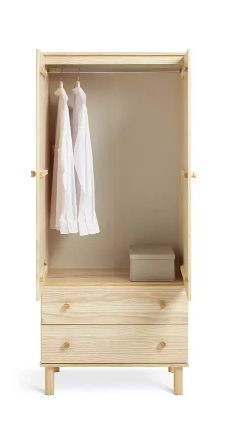 Habitat Akio 2 Door 2 Drawer Wardrobe - Pine ( B Grade )