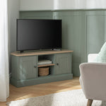 Home Winchester 2 Door Corner TV Unit - Green | Stylish Media Storage