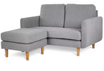 Habitat Remi Fabric 2 Seater Chaise Sofa in a box-Light Grey
