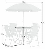 Home 4 Seater Metal Patio Set - Light Grey | Outdoor Garden Furniture