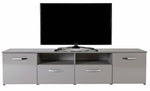Home Hayward 2 Door TV Unit Gloss Grey | Modern Media Stand with Storage Shelves