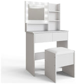GFW Eva 2 Drawer Dressing Table With Stool - White | White vanity table