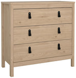 Tvilum Madrid 3 Drawer Chest - Oak  | compact drawer unit