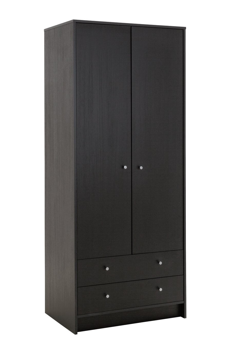 Malibu 2 Door 2 Drawer Wardrobe -Black Oak Effect ( B Grade 1100.)