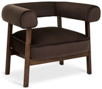 Elio Velvet Chair - Brown