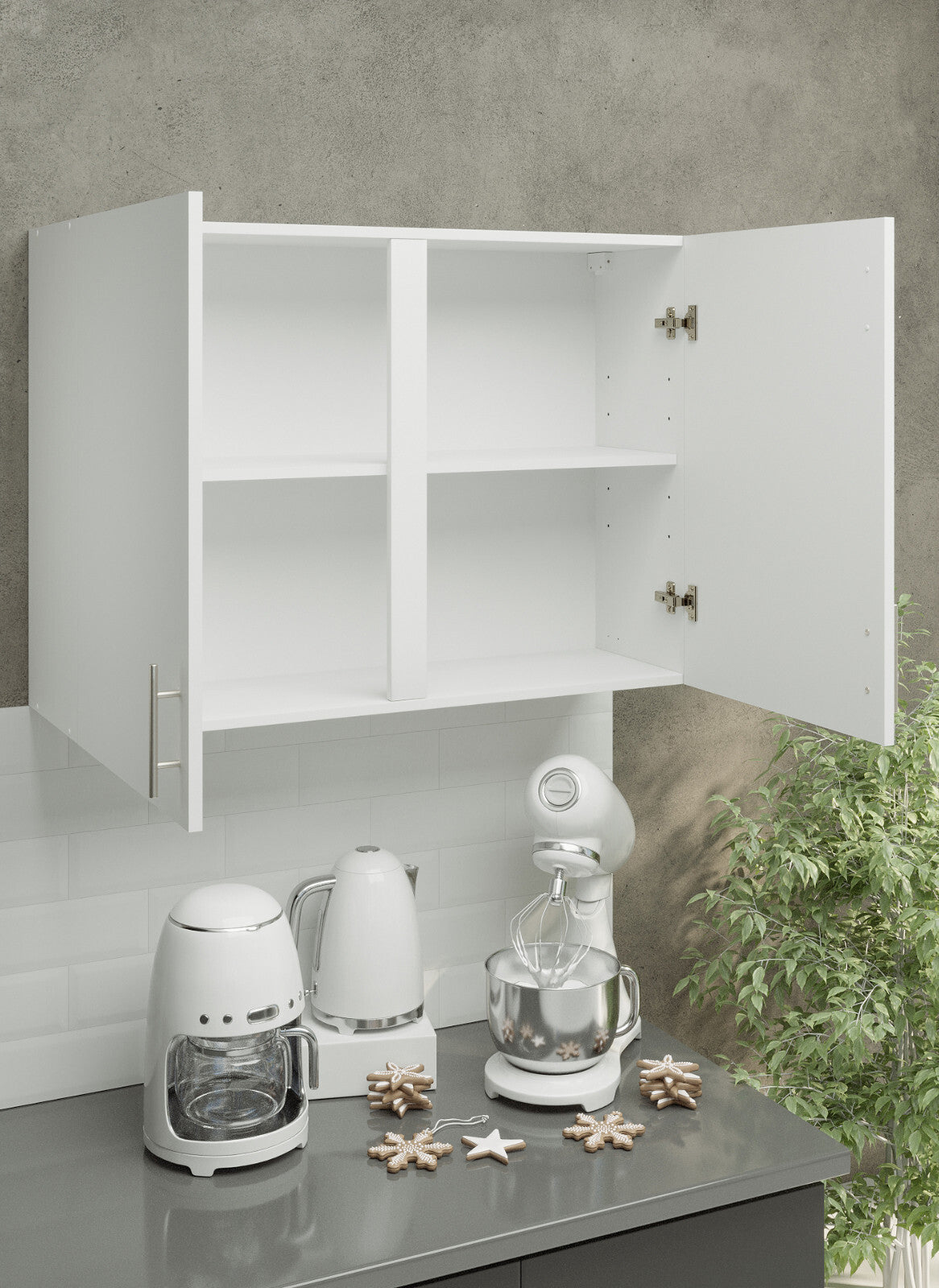 Küchen Hängeschrank 100cm Weiß Matt – Oberschrank Küche Wandmontage Schrank
