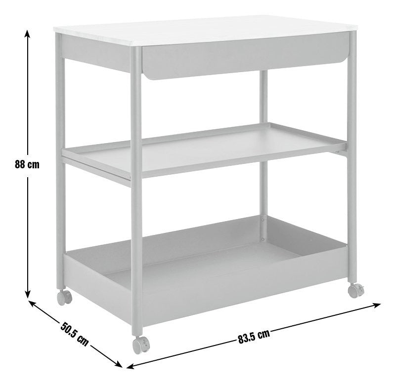 Kaylo Metal Kitchen Trolley - Black