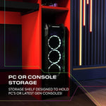 X Rocker Carbon-Tek Adapt LED Gaming Desk - Grey | Ergonomic Workspace Setup RGB