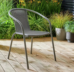 Home 2 Seater Rattan Effect Garden Bistro Set - Grey